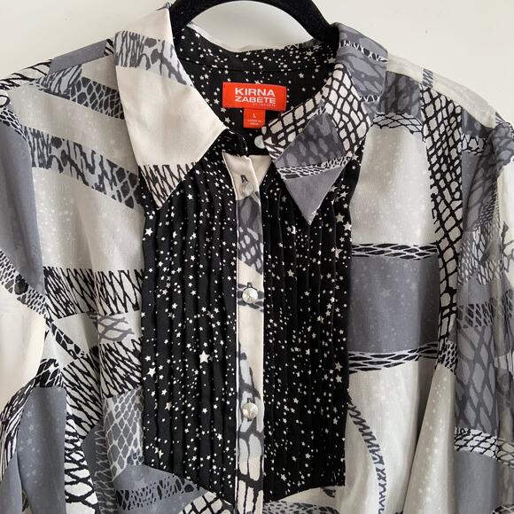 Kirna Zabete X Target Large Mesh Mix Up Hi-Low Button Up Shirt Dress - Picture 8 of 11